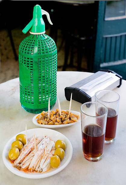 Spanish appetizer in old bar Spanish appetizer in old bar siphon stock pictures, royalty-free photos & images