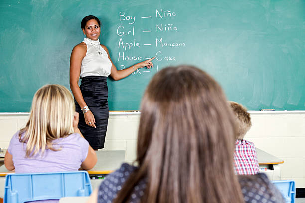 Spanish Class Children learning spanish in class. spanish culture stock pictures, royalty-free photos & images