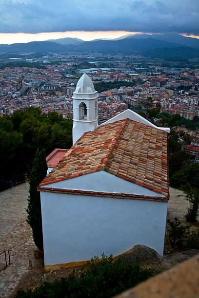 Spanish Hermitage Overlooking the Spanish Countryside stock photo