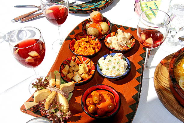 Spanish salads Spanish salads at Gran Canaria atlantic islands stock pictures, royalty-free photos & images