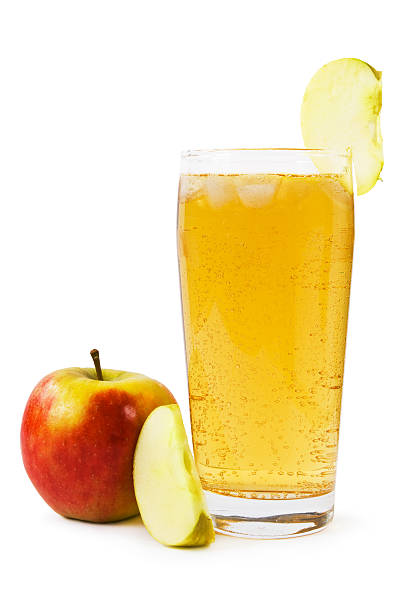 Sparkling apple juice stock photo