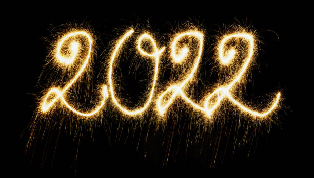 Sparkling New Year 2022 stock photo