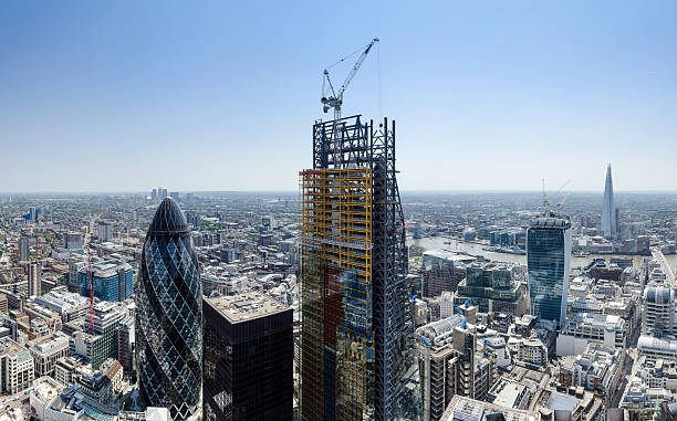 Spectacular City of London skyscraper panorama stock photo