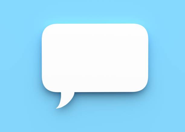 Speech bubble 3d rendering speech, bubble, blue background, 3d whatsapp stock pictures, royalty-free photos & images