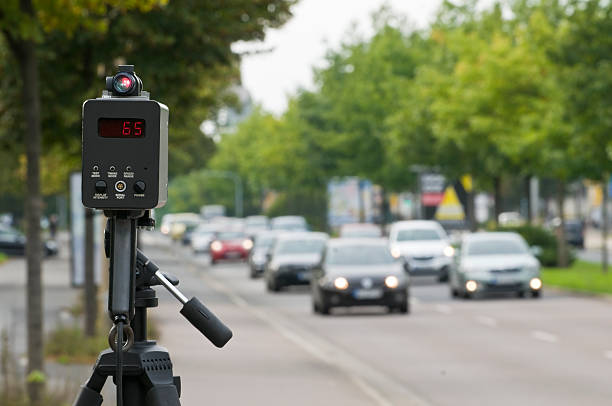 Speed control with a laser ally stock photo