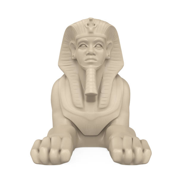 Sphinx Statue Isolated Sphinx Statue isolated on white background. 3D render sphinx stock pictures, royalty-free photos & images