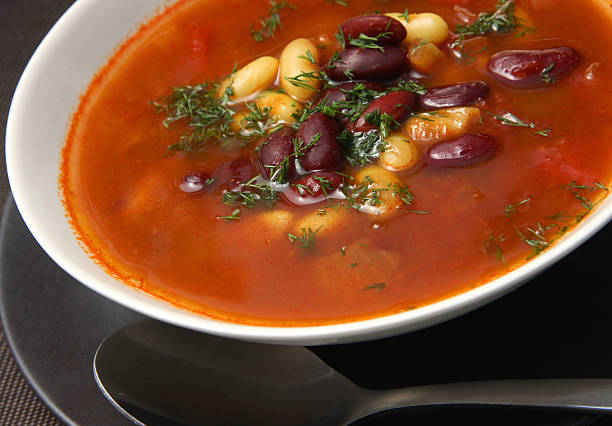 Spicy Bean soup stock photo
