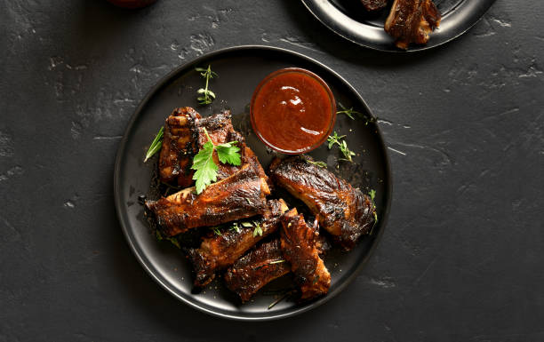 Spicy pork ribs stock photo