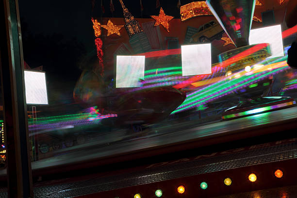 spinning carousel stock photo
