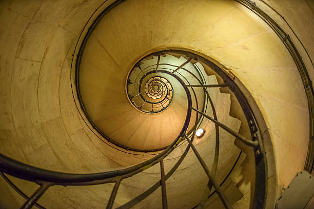 Spiral Staircase in Arc de Triomphe stock photo
