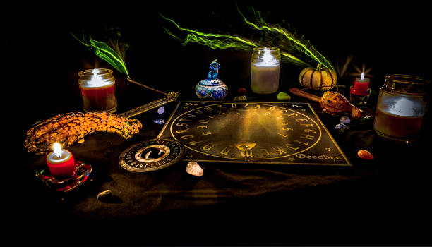 spirit board ouija board ouija board stock pictures, royalty-free photos & images