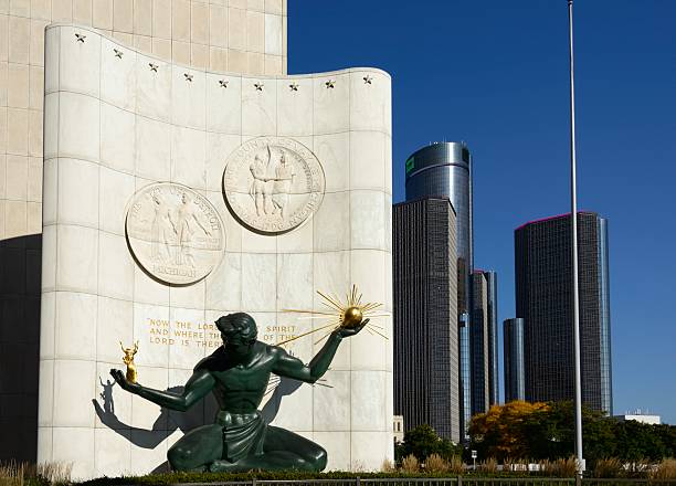 Spirit of Detroit City Monument stock photo