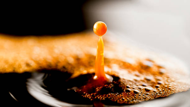 Splashing coffee droplet stock photo