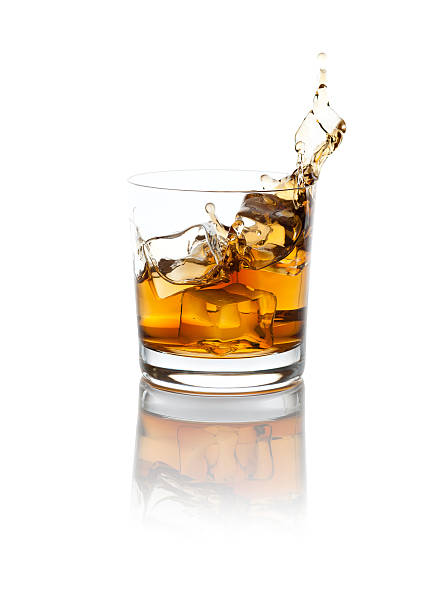 Splashing scotch stock photo