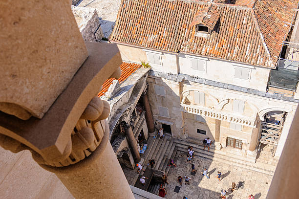 Split, Croatia Peristyle aerial view stock photo