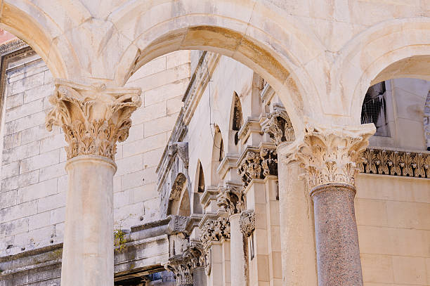 Split, Croatia Peristyle columns stock photo