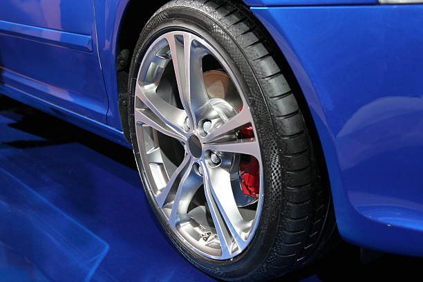 Sports car alloy wheel stock photo