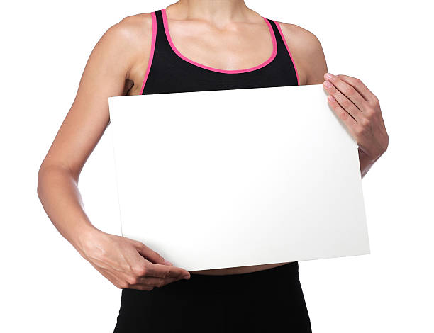 sports coach holding a white board stock photo