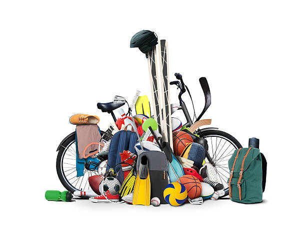 Sports equipment Sports equipment has fallen down in a heap sporting goods stock pictures, royalty-free photos & images