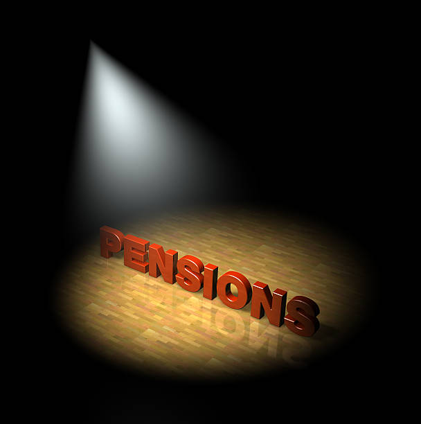 Spotlight on pensions and shortfall stock photo