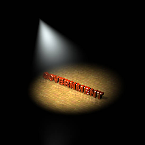 spotlight on the government, 3D stock photo