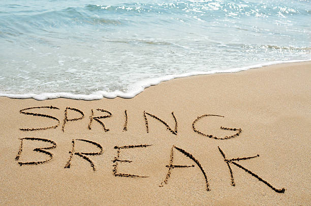 spring break on the beach stock photo