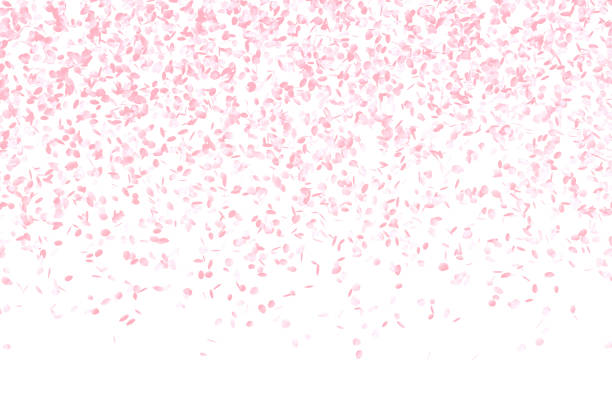 春のピンクの花の背景 - 花びら　舞う ストックフォトと画像