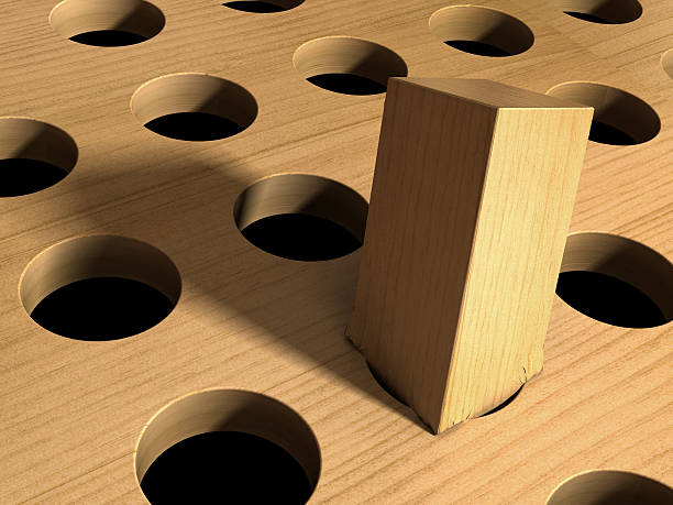 Square Peg in a Round Hole stock photo