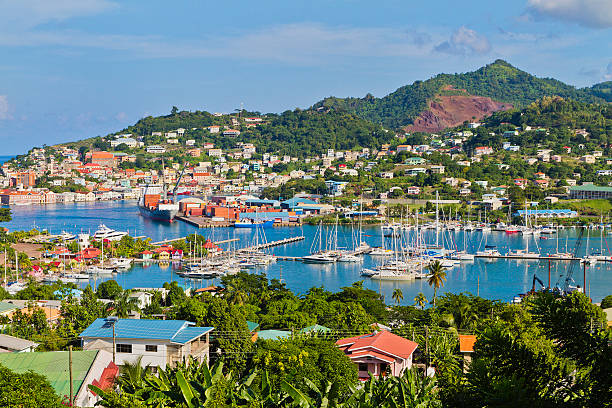 St. George's Harbor, Grenada W.I. stock photo