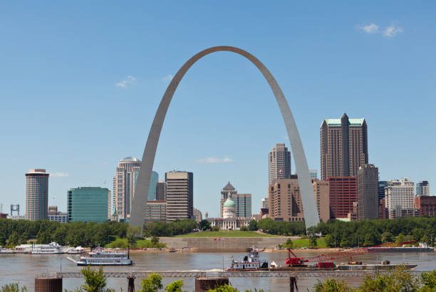 St. Louis Skyline with the Gateway Arch stock photo