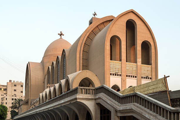 St. Mark's Coptic Orthodox Cathedral St. Mark's Coptic Orthodox Cathedral, which is the seat of the Coptic Orthodox Pope is located in the Abbassia District in Cairo, Egypt. coptic christianity stock pictures, royalty-free photos & images
