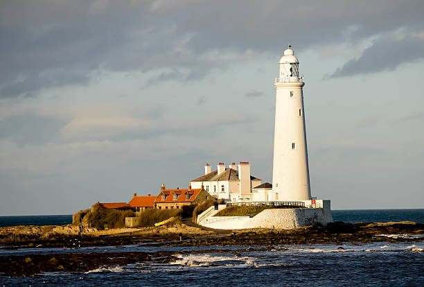 St Mary's lighthouse stock photo