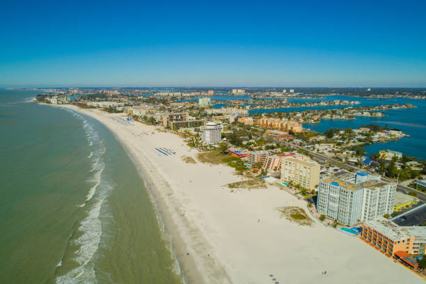 St Pete Beach Florida USA aerial drone photo stock photo