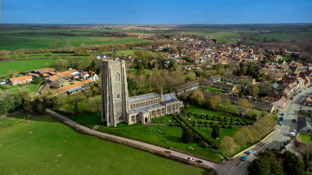 St Peter and St Pauls Church in Lavenham, Suffolk, UK stock photo