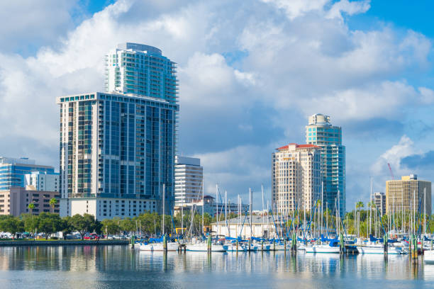 St. Petersburg, Florida Skyline and Harbor stock photo