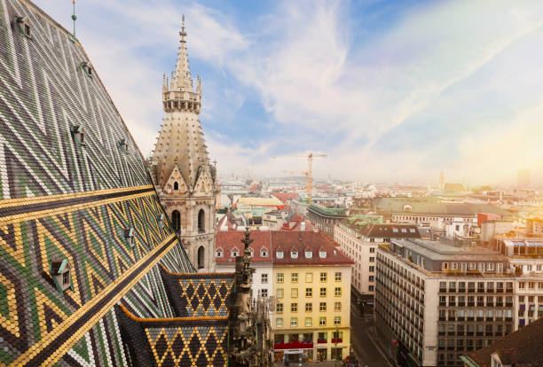 St. Stephen Cathedral in Vienna, Austria Vienna city view from St. Stephen Cathedral. vienna austria stock pictures, royalty-free photos & images