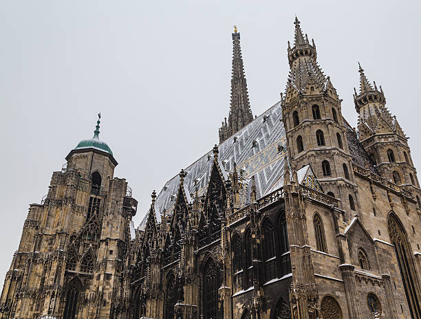 St. Stephen's Cathedral (Stephansdom in the Winter) stock photo