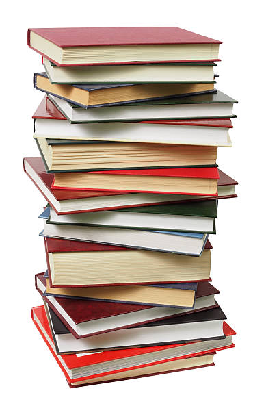 stack of books - book tower stockfoto's en -beelden