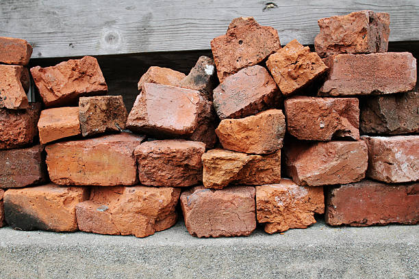 Stack of bricks stock photo