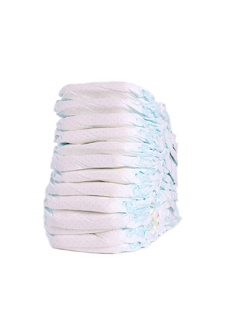 Stack of diapers stock photo