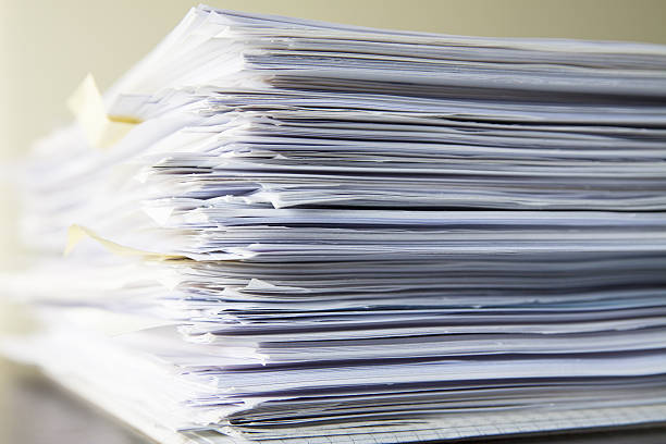Stack of documents stock photo