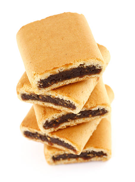 Stack of Fig Bar Cookies A stack of fig bars. Focus is on top cookie. isaac newton picture stock pictures, royalty-free photos & images
