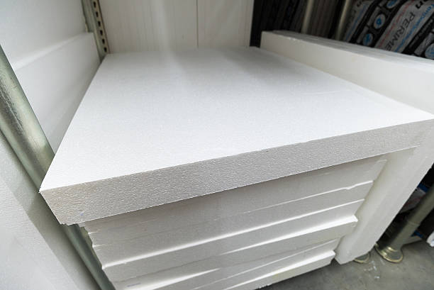 stack of foam plastic for insulation stock photo