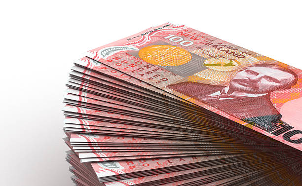 Stack of New Zealand Dollar stock photo