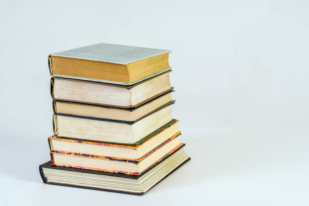 Stack of old books stock photo