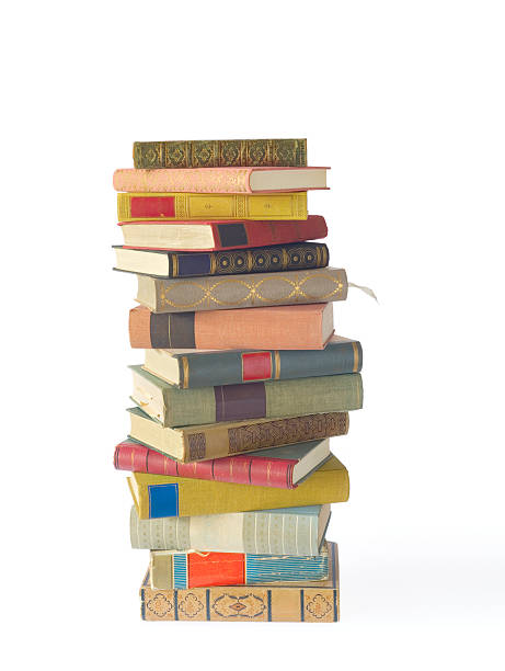 stack of old books stock photo