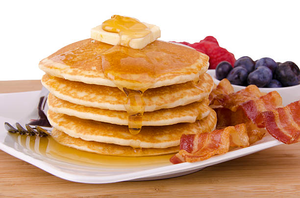 Stack of pancakes stock photo