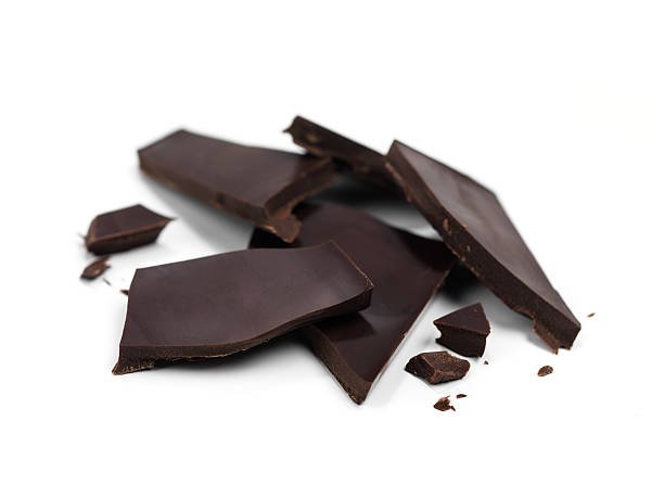 Stack of pieces of Belgian chocolate stock photo