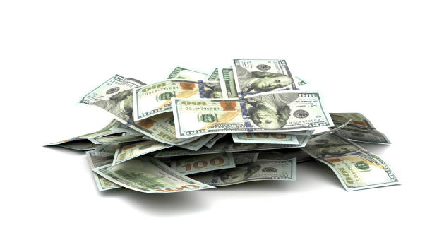 Stack of US Dollars stock photo