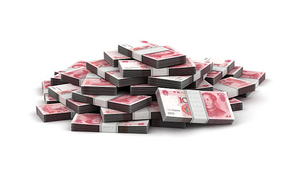 Stack of Yuan stock photo